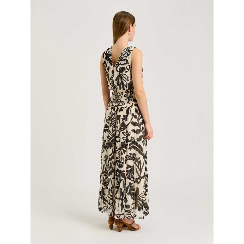 Veronika Maine Filigree Print Crinkle Maxi Dress image number 1